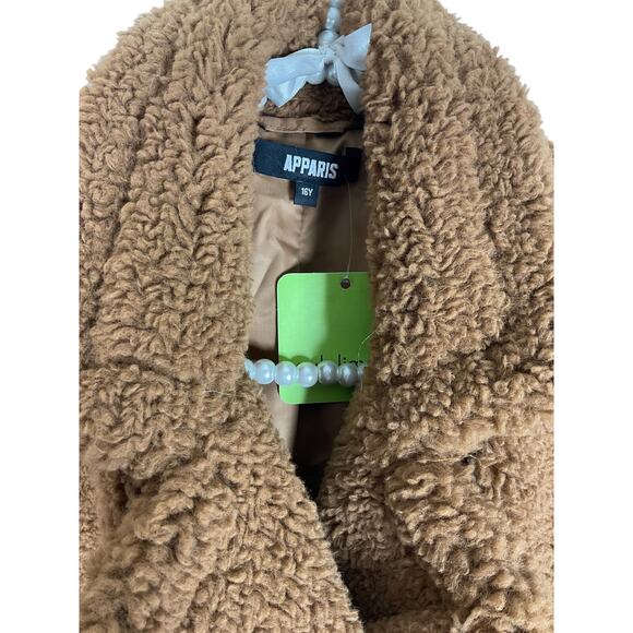 Apparis Kids Anouch Sherpa Teddy Coat in Camel Size 16 NWT - Picture 4 of 7